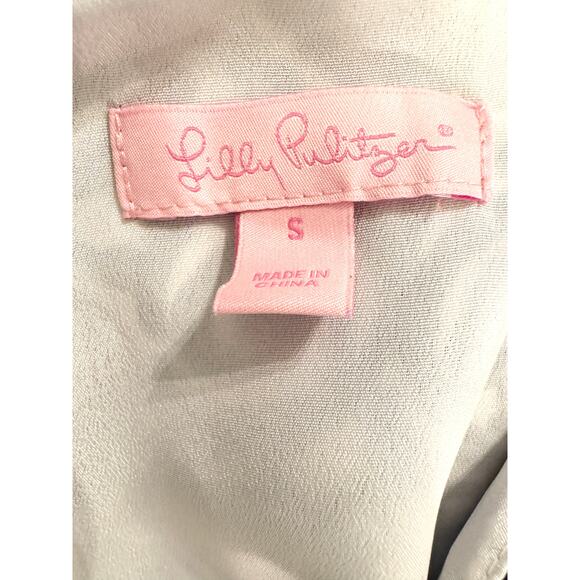 Lilly Pulitzer Blue and White Beaded Embellished Dress Sz Small - Picture 9 of 14